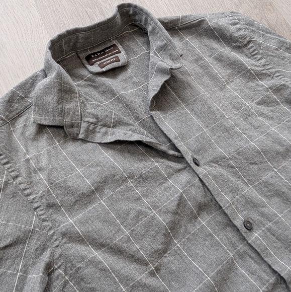 Zara gray Checkered Men's Shirt - Picture 7 of 10